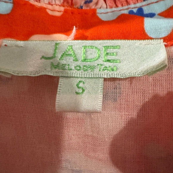 Jade Women’s Sz SMALL Dress - Red and Blue Floral with flutter sleeves - Picture 2 of 3